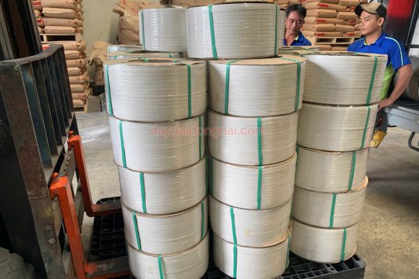Dây đai nhựa đóng hàng màu trắng